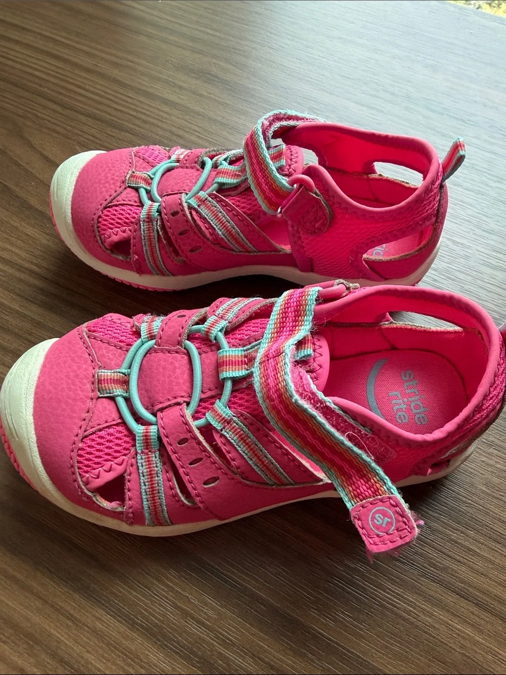 Stride Rite Girls' Pink and Aqua Active Sandals
